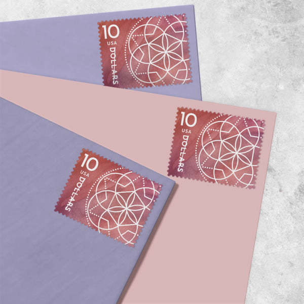 2023 US 10 Dollar Floral Geometry Stamps