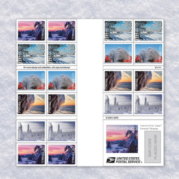 2025 Winter Landscapes Stamps, Book of 20