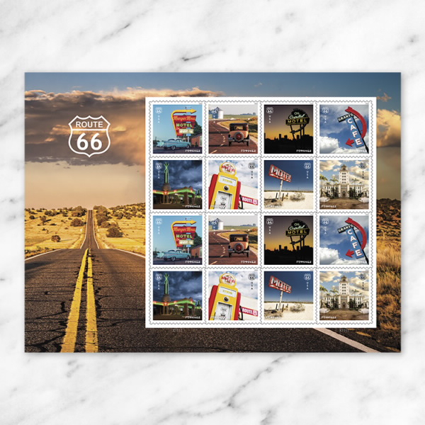 2025 Route 66 Stamps, Sheet of 16