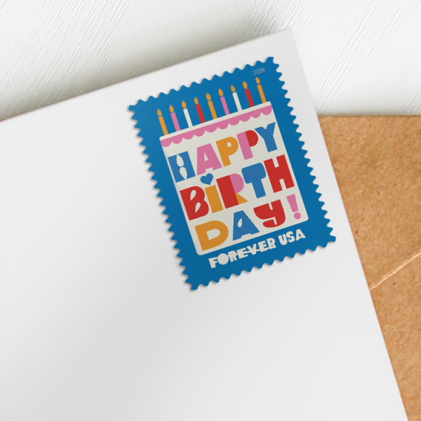 2026 Happy Birthday Stamps, Sheet of 20