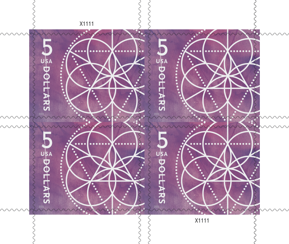 2022 $5 Floral Geometry Forever First Class Postage Stamps