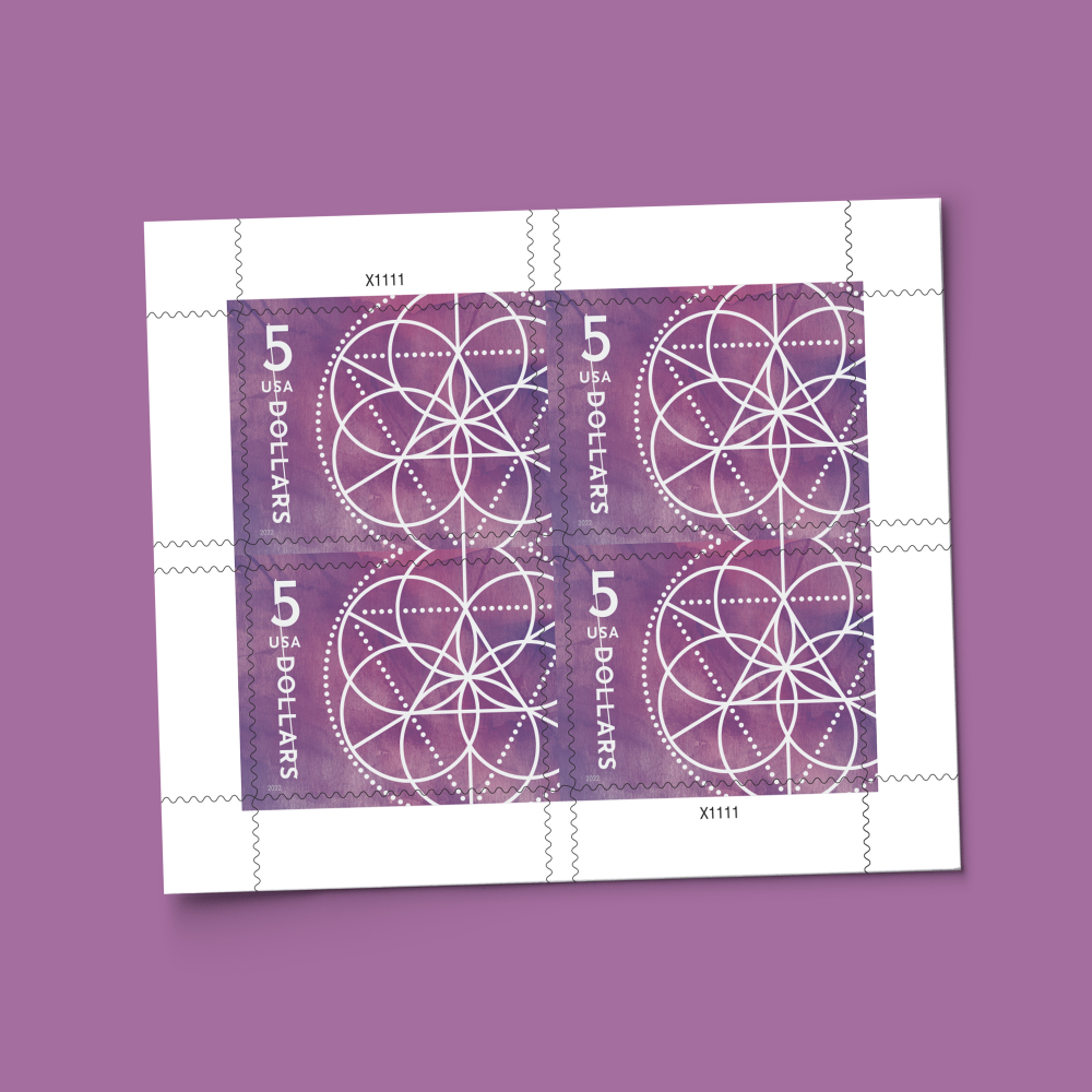 2022 $5 Floral Geometry Forever First Class Postage Stamps