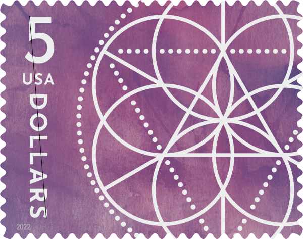 2022 $5 Floral Geometry Forever First Class Postage Stamps