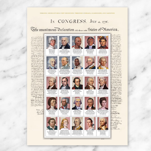 2026 Figures of the American Revolution Stamps, Sheet of 25