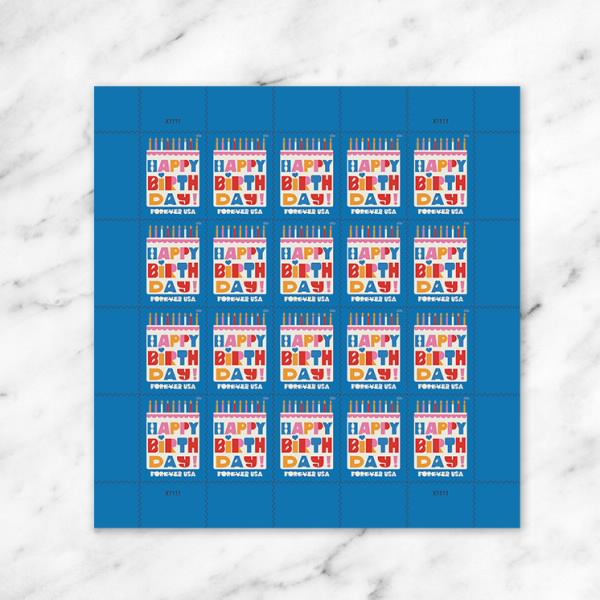(2026) Happy Birthday Stamps, Sheet of 20