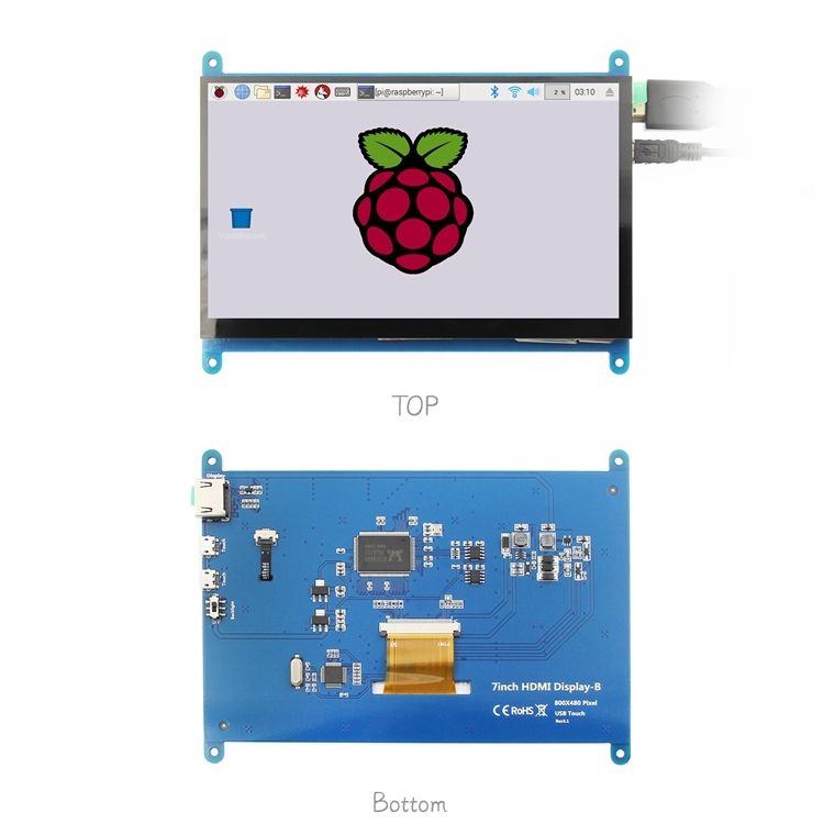 7inch HDMI Display 1024X600 with 5 Point Capacitive Touch Screen Support Raspberry Pi, Bb Black, Banana Pi and Other Mainstream Mini PC