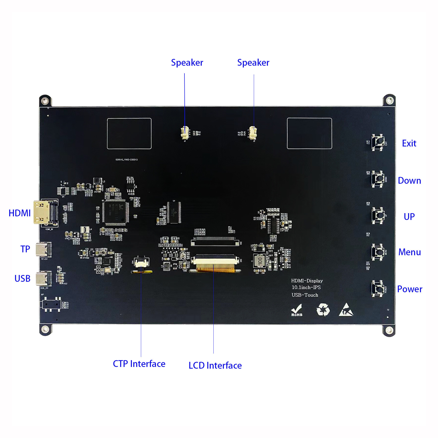 10.1 Inch HDMI LCD Monitor 1024X600 with Capacitive Touch Screen LCD Display Support Raspberry Pi, Bb Black, Banana Pi and Other Mainstream Mini PC