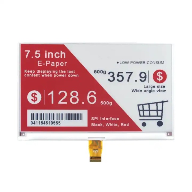 7.5 Inch 800*480 Pixels Display Module E-Paper Epaper Display Screen E-Ink Display
