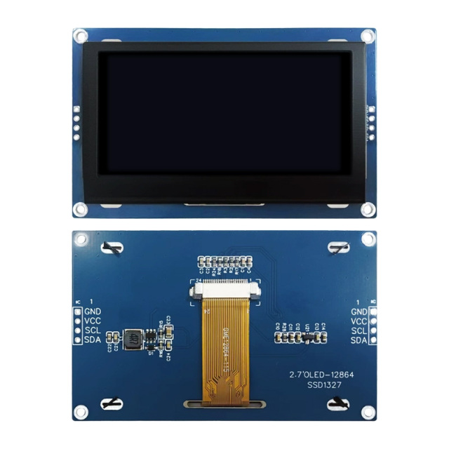 2.7 Inch Green OLED Screen 128*64 Resolution IIC/SPI Interface SSD1327 Industrial OLED Display