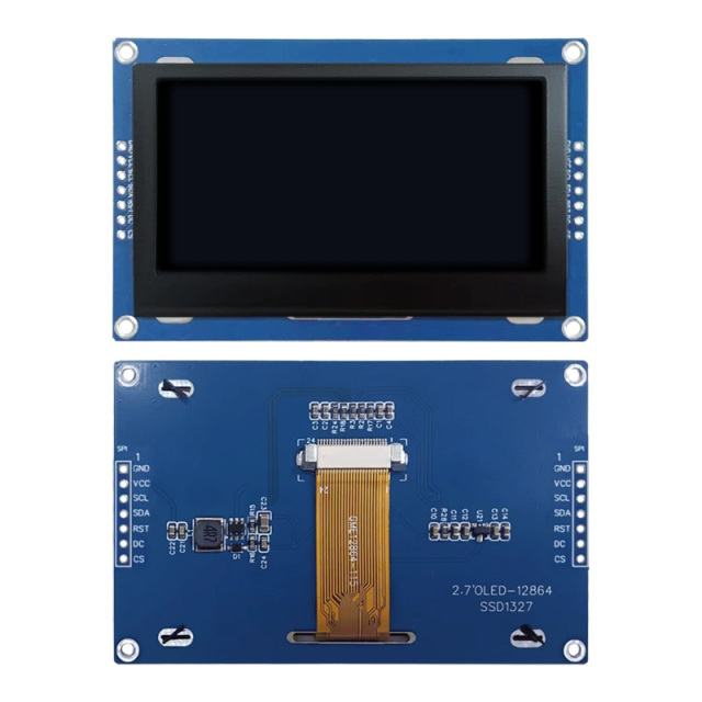 2.7 Inch Green OLED Screen 128*64 Resolution IIC/SPI Interface SSD1327 Industrial OLED Display