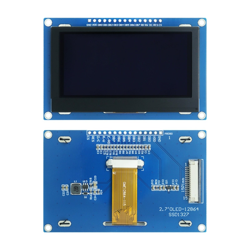 2.7 Inch Green OLED Screen 128*64 Resolution IIC/SPI Interface SSD1327 Industrial OLED Display