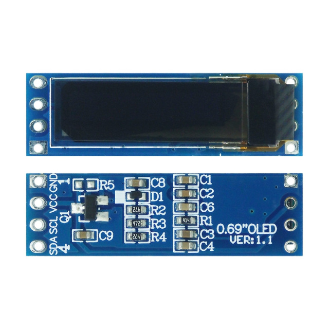 Small Monochrome OLED Screen 0.69 Inch 96*16 Resolution Iic Interface Bar OLED Display