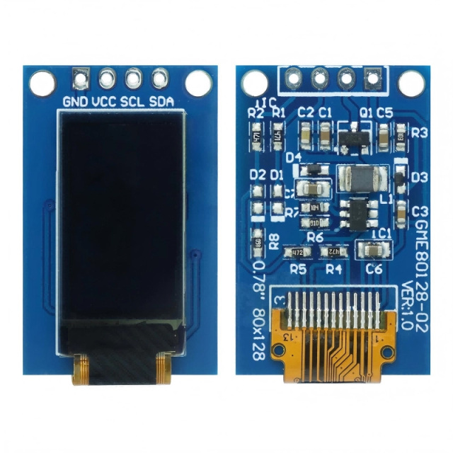 Factory Monochrome OLED Screen 0.78 Inch 80*128 Resolution I2c/Spi Interface OLED Display