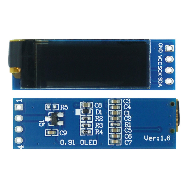 Bar Monochrome OLED Screen 0.91 Inch 128*32 Resolution I2c/Spi Interface OLED Display