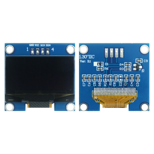 Monochrome OLED Screen 1.3 Inch 128*64 Resolution I2c/Spi Interface Sh1116 OLED Display Optional with Board
