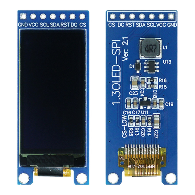 Monochrome OLED Display 1.3 Inch 64*128 Resolution I2c/Spi Interface SH1107/SSD1312 OLED Module