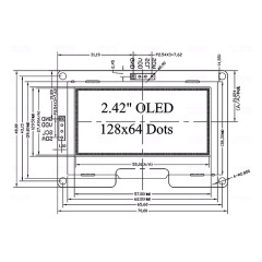 Industrial 2.42 Inch 128*64 OLED Screen IIC/SPI Interface SSD1309 White/Blue/Yellow 2.42inch OLED Module Display