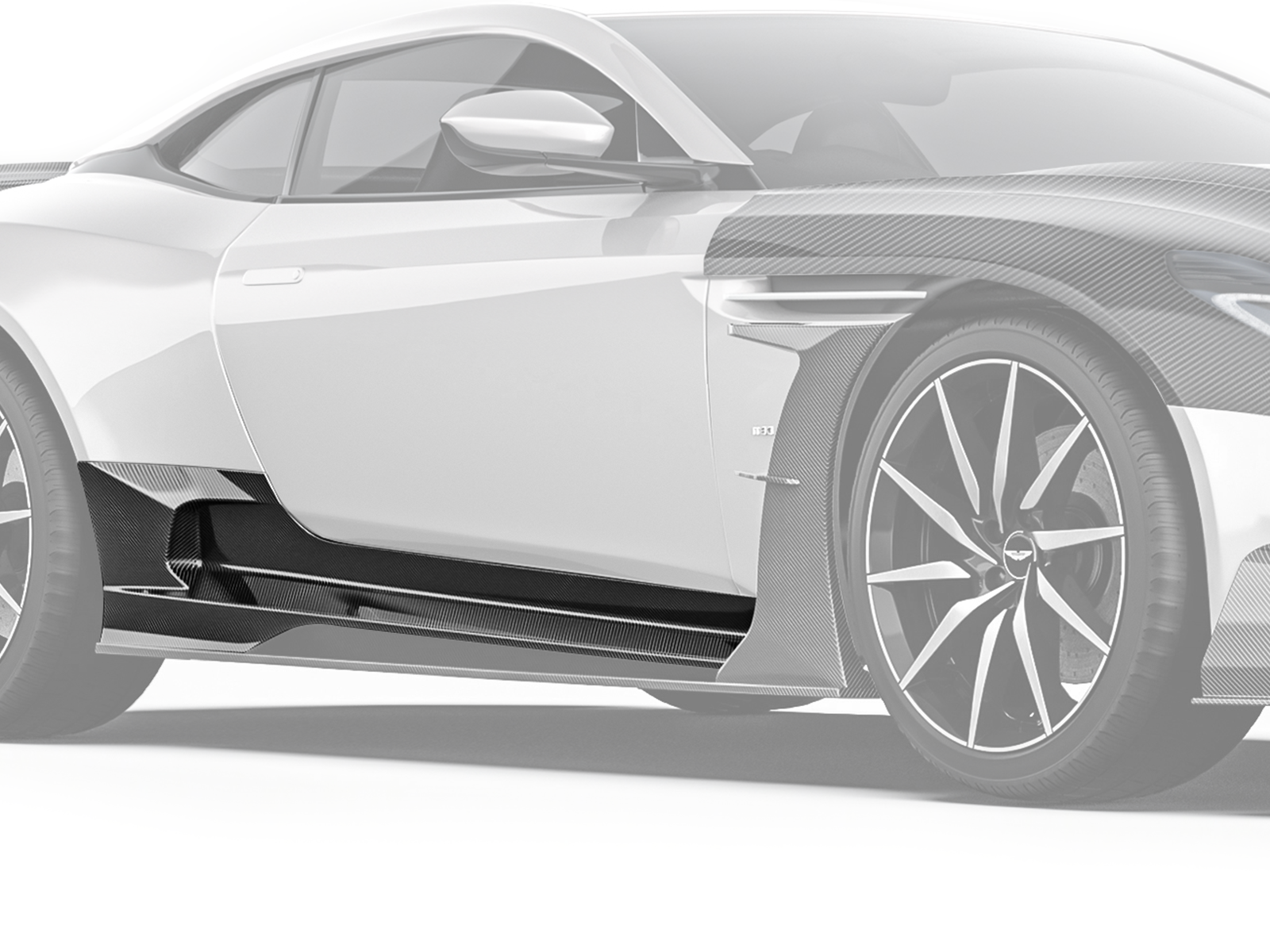Aston Martin DB11 Paktechz Design Carbon Fiber Upper Side Skirts