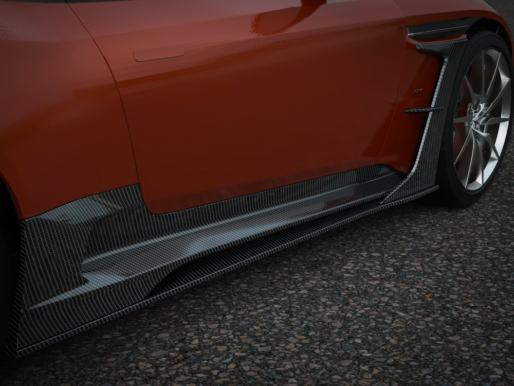 Aston Martin DB11 Paktechz Design Carbon Fiber Upper Side Skirts