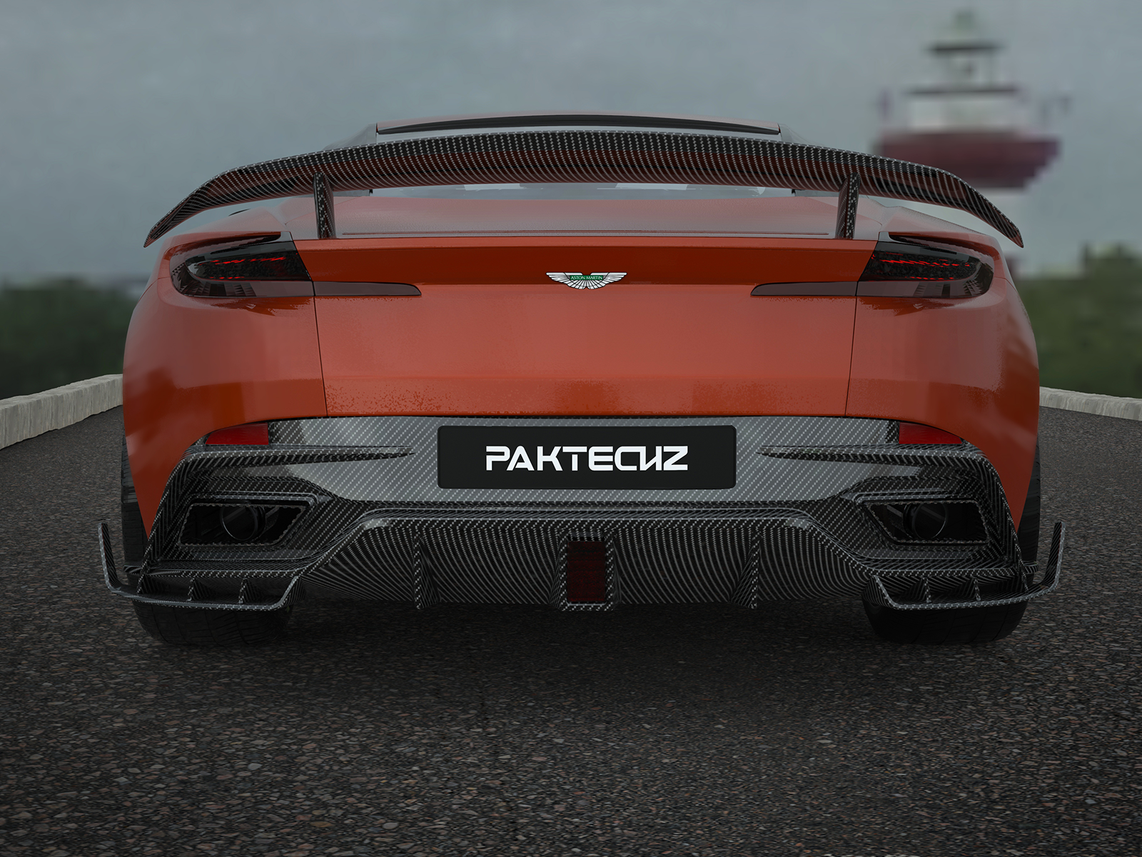 Aston Martin DB11 Paktechz Design Carbon Fiber Rear Spoiler Wing