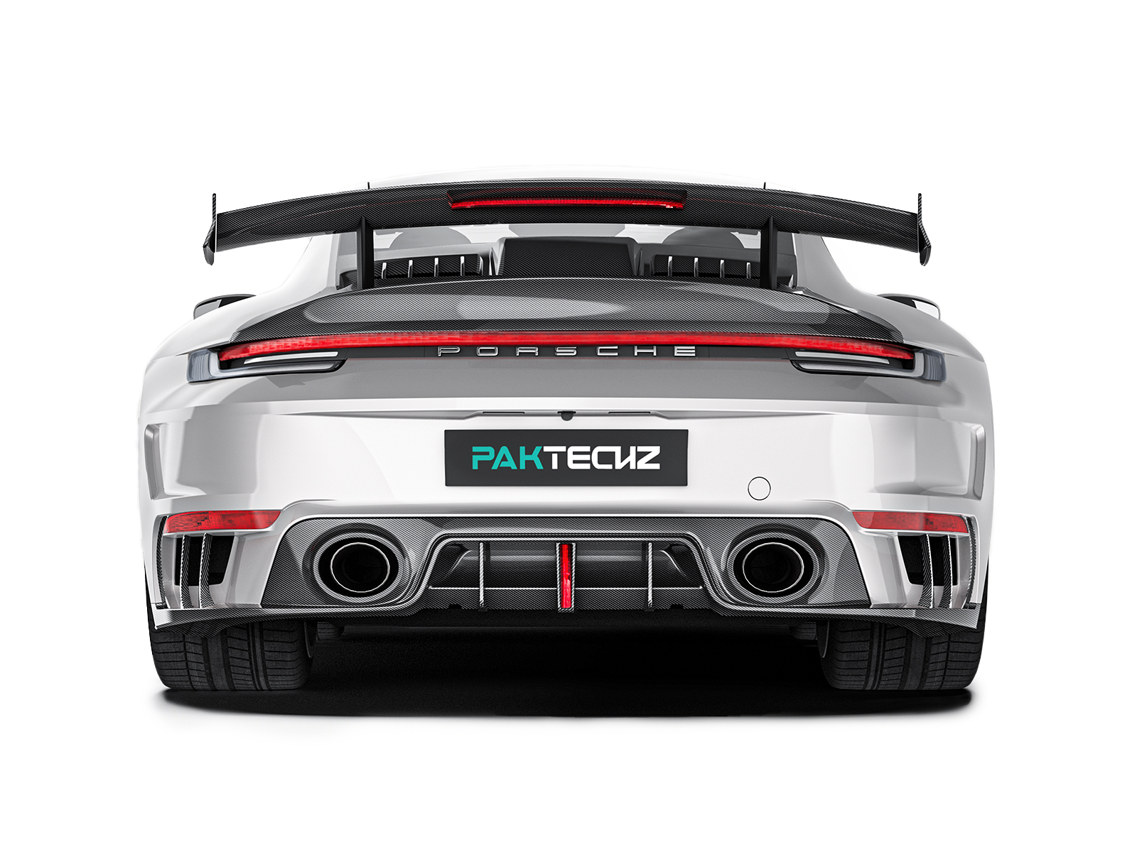 Porsche 992 Turbos Paktechz Design Rear Bumper + Rear Diffuser
