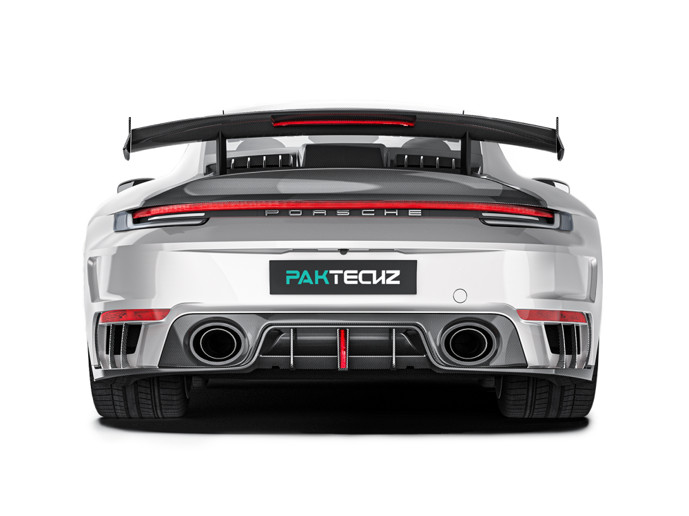 Porsche 992 Turbos Paktechz Design Rear Bumper + Rear Diffuser