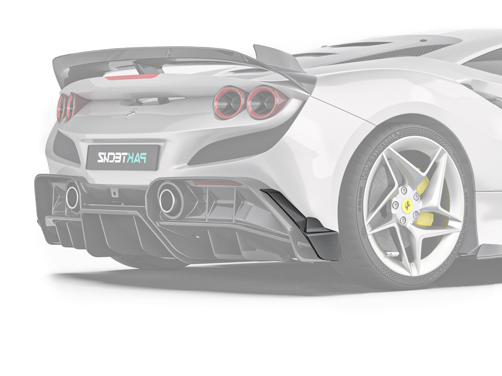 Ferrari F8 Paktechz Design Rear Side Splitter