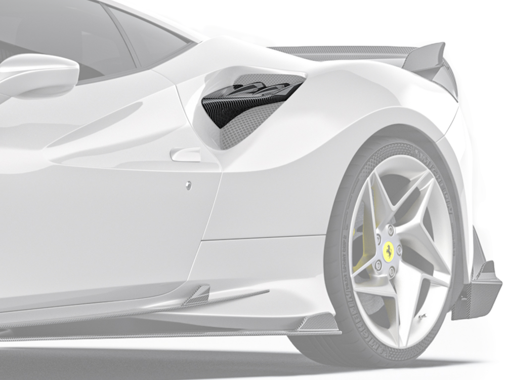 Ferrari F8 Paktechz Design Side Air Intakes