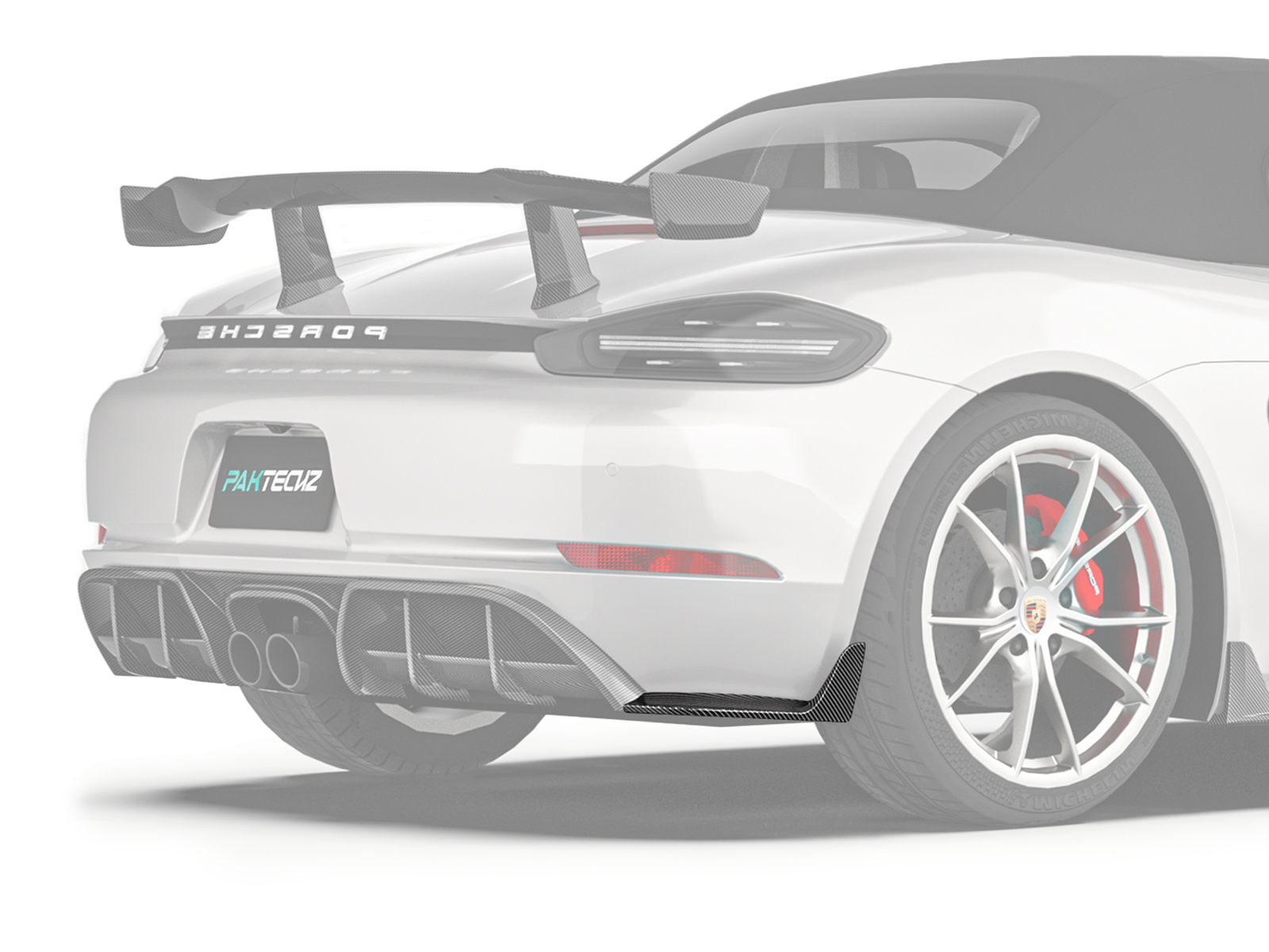 Porsche 718 Paktechz Design Rear Side Splitter