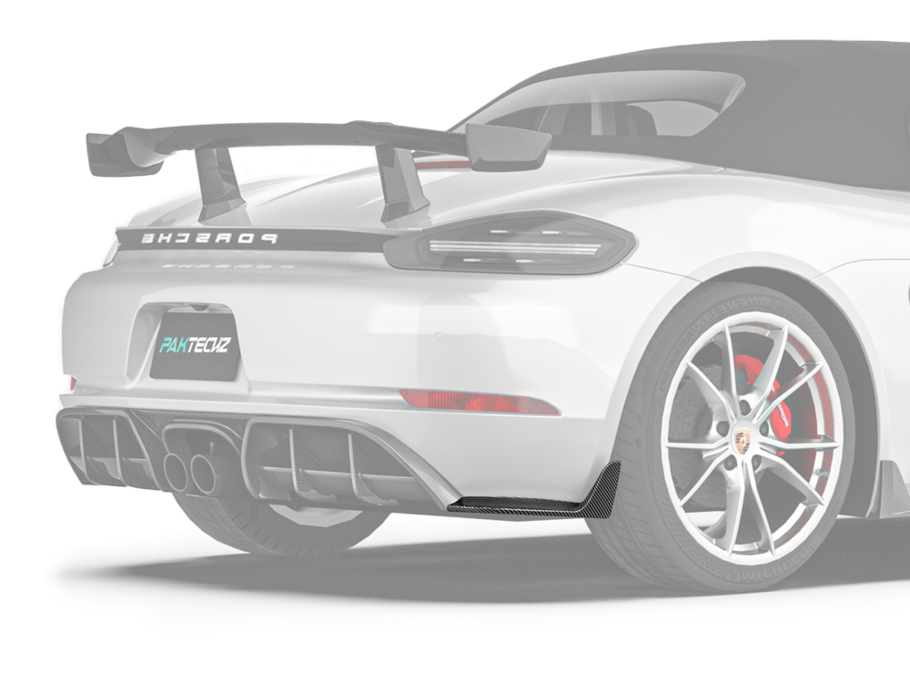 Porsche 718 Paktechz Design Rear Side Splitter