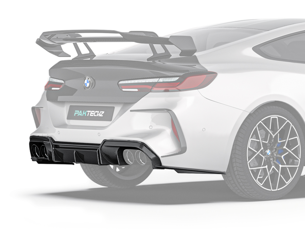 BMW M8 F91 F92 F93 Paktechz Design Carbon Fiber Rear Diffuser