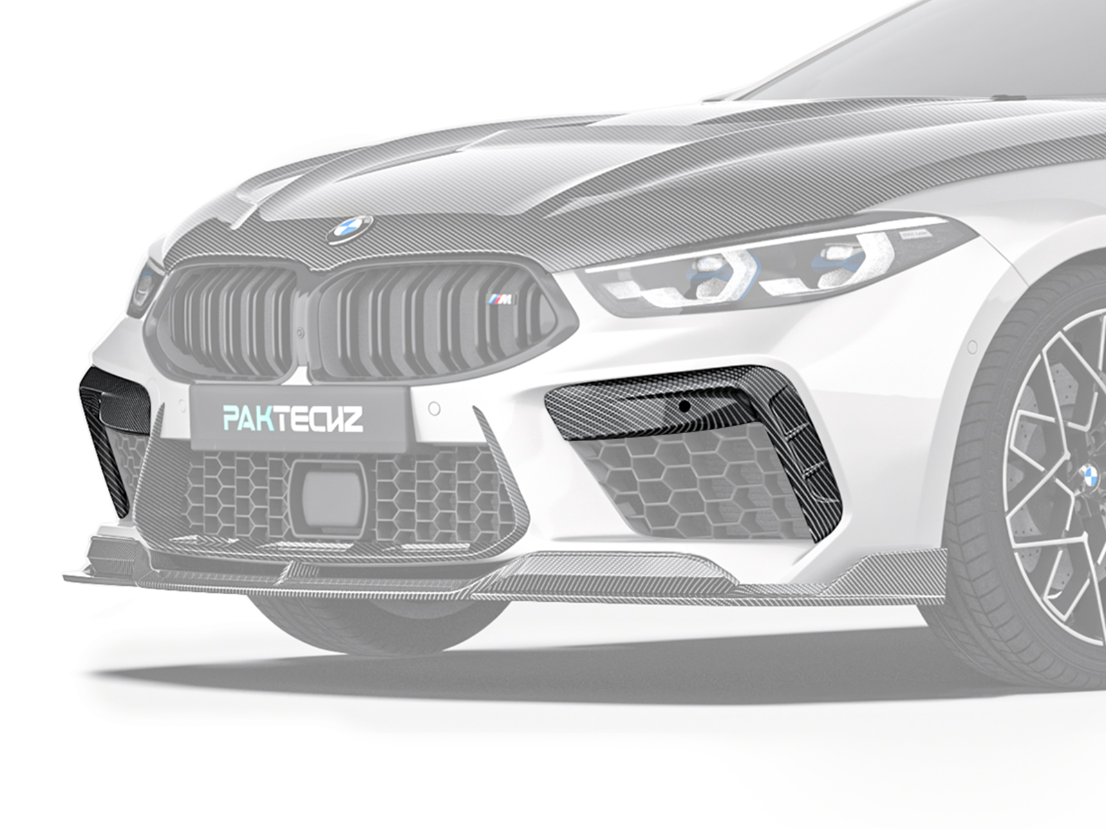 BMW M8 F91 F92 F93 Paktechz Design Carbon Fiber Front Canards