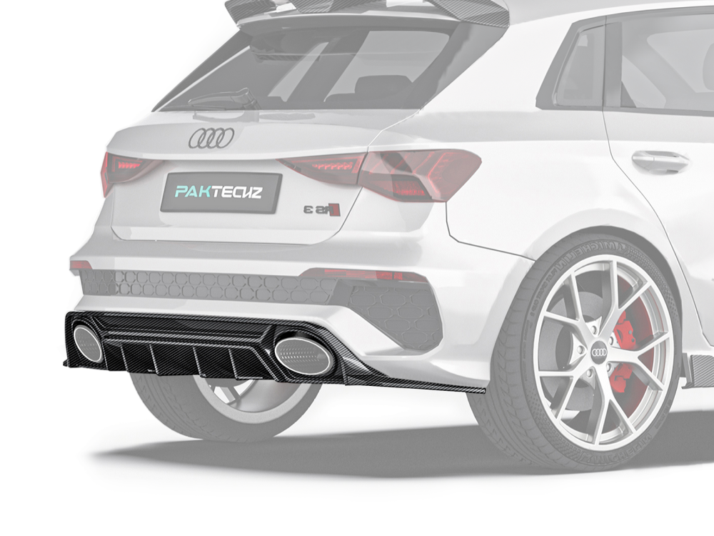 Audi RS3 (8Y) Paktechz Design Rear Diffuser + Rear Canards