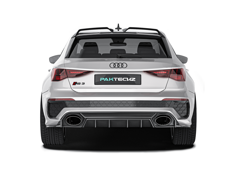 Audi RS3 (8Y) Paktechz Design Rear Diffuser + Rear Canards