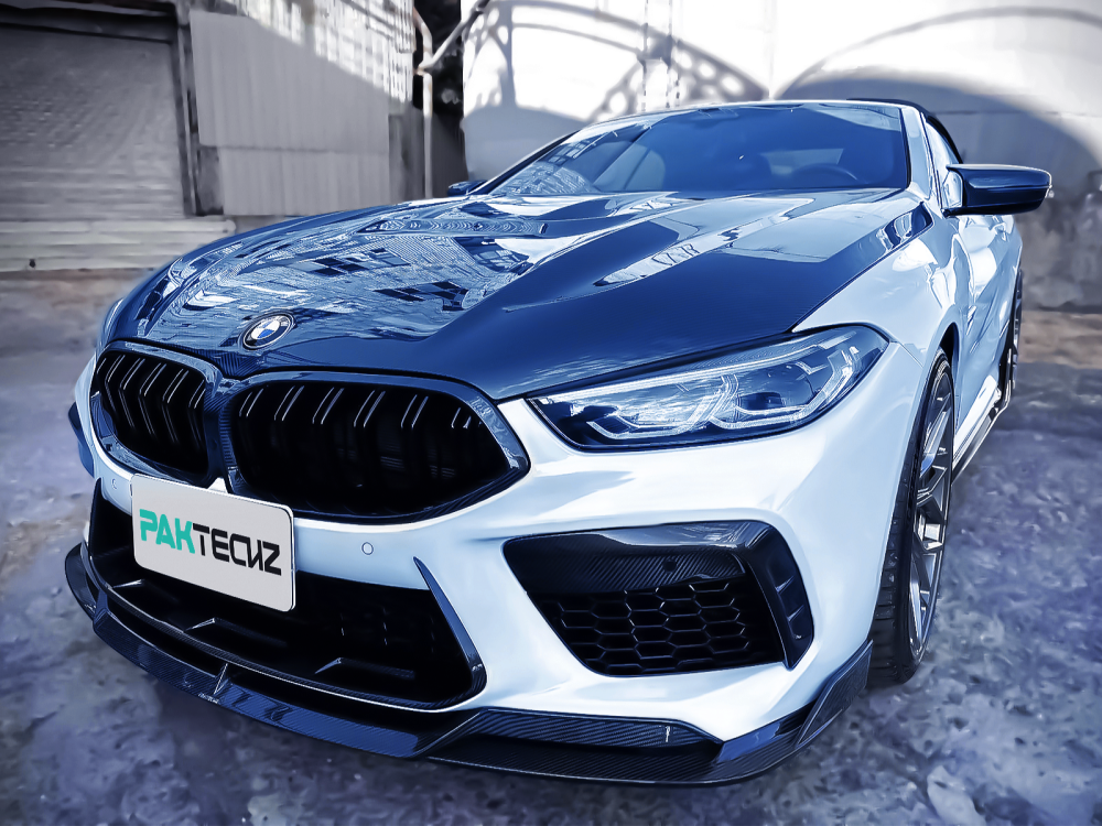 BMW M8 F91 F92 F93 Paktechz Design Carbon Fiber Front Lip Splitter