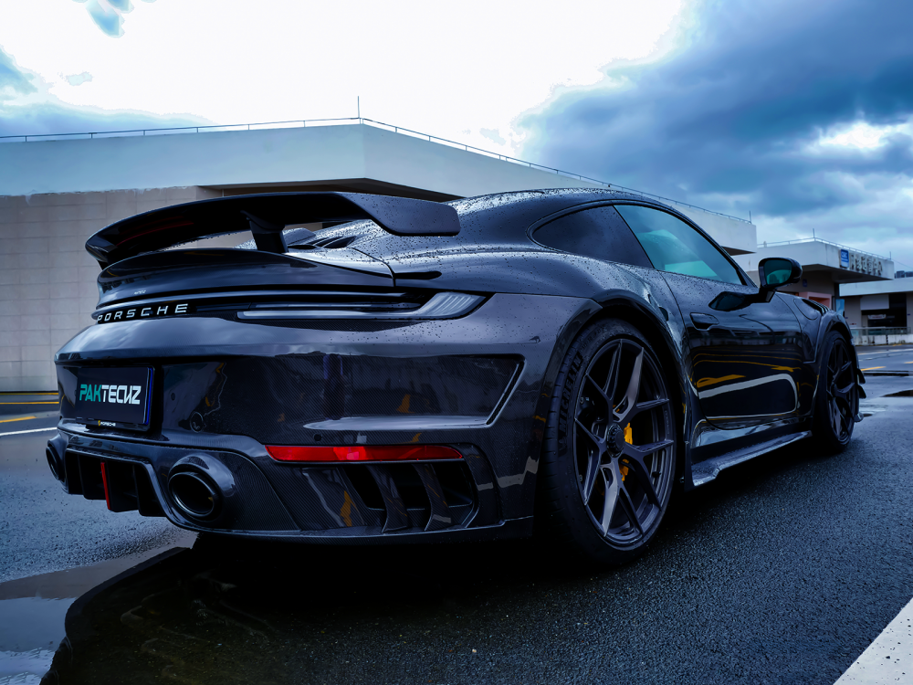 Porsche 992 Turbos Paktechz Design Rear Bumper + Rear Diffuser