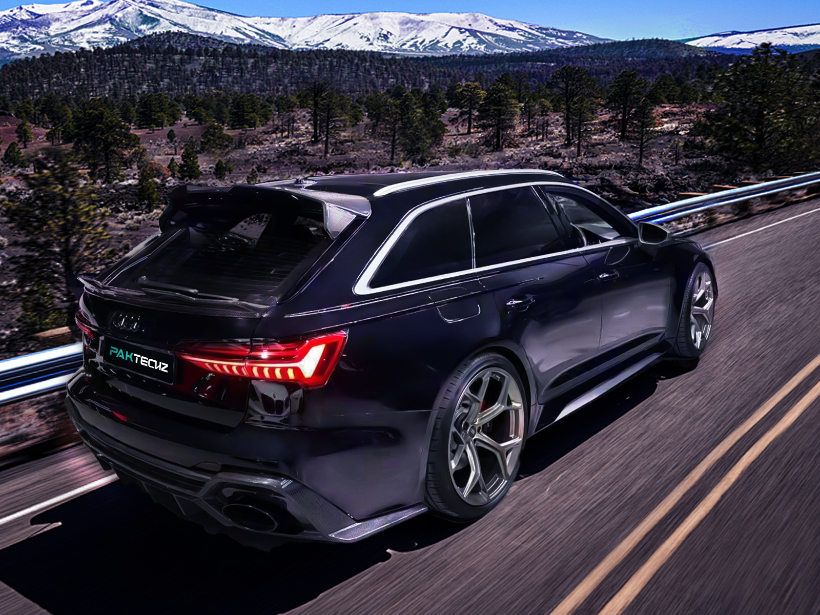 Audi RS6 C8 Paktechz Design Carbon Fiber Rear Roof Spoiler