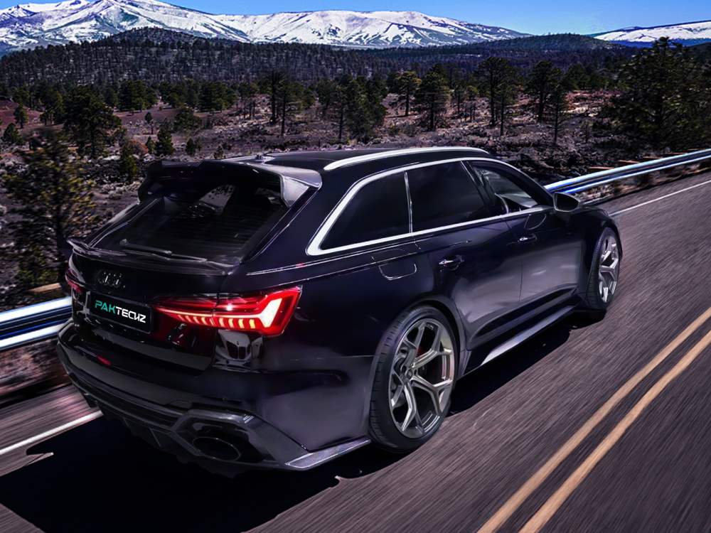 Audi RS6 C8 Paktechz Design Carbon Fiber Rear Roof Spoiler