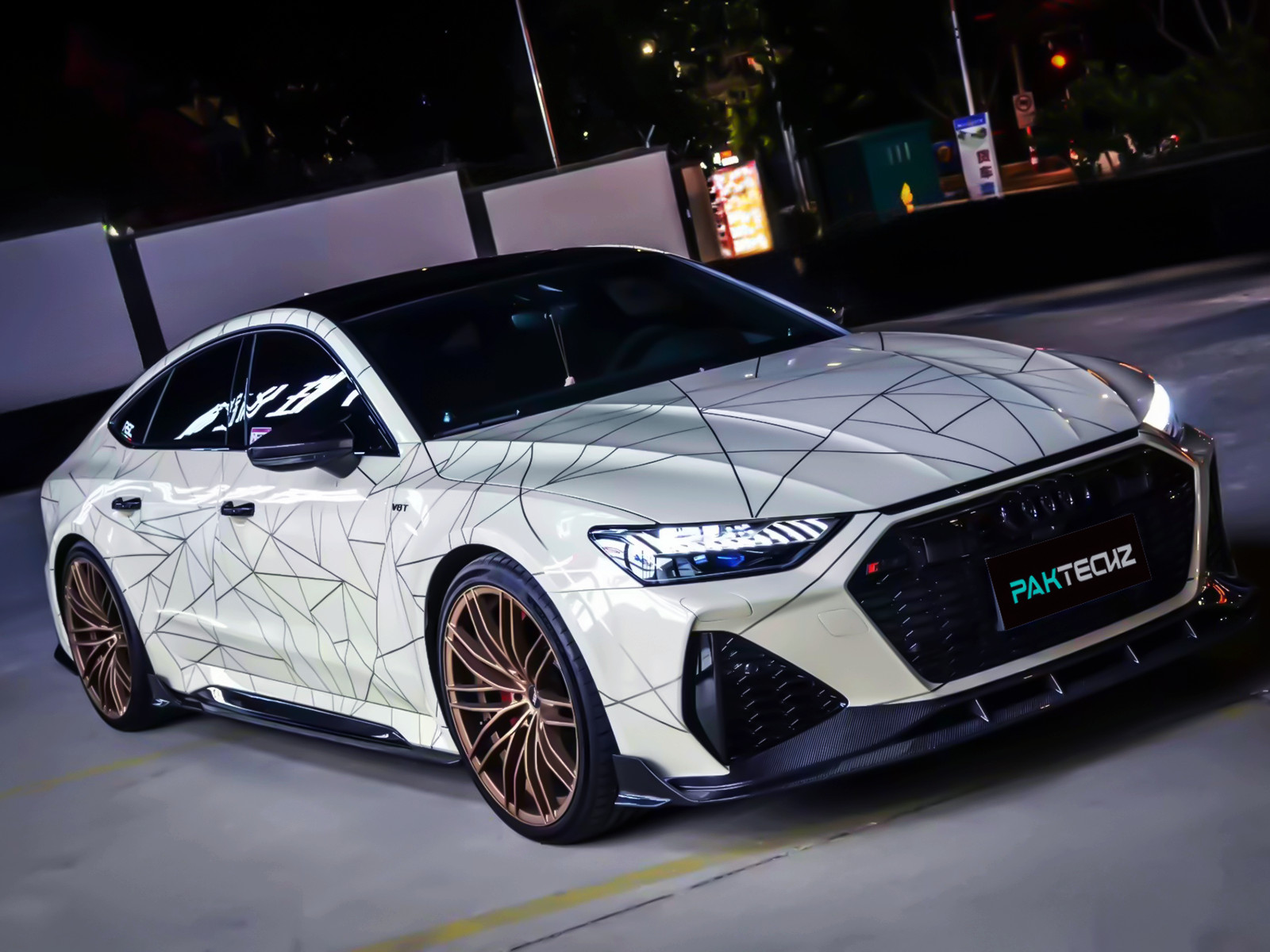 Audi RS6 RS7 C8 Paktechz Design Carbon Fiber Front Lip Splitter