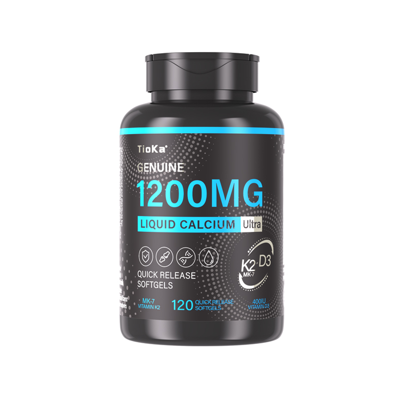 Tioka Liquid Calcium Ultra 1200mg with Vitamin D3&K2 120 Capsules
