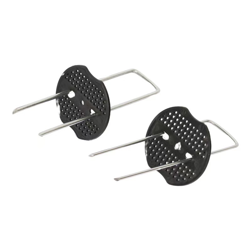 Piquets de jardin en forme de U robustes galvanisés avec rondelles en plastique,Piquets de jardin en forme de U robustes galvanisés avec rondelles en plastique