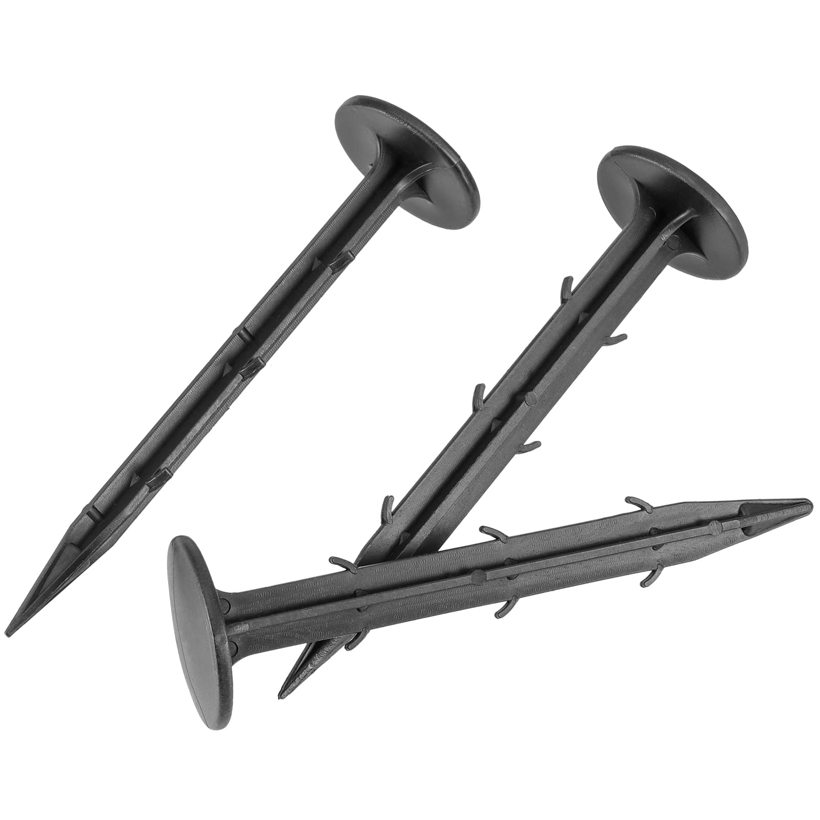 Plastic garden stakes with teeth