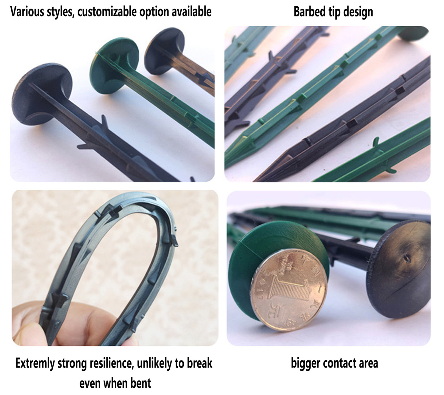 Hauptmerkmale der Plastik-Gartennägel