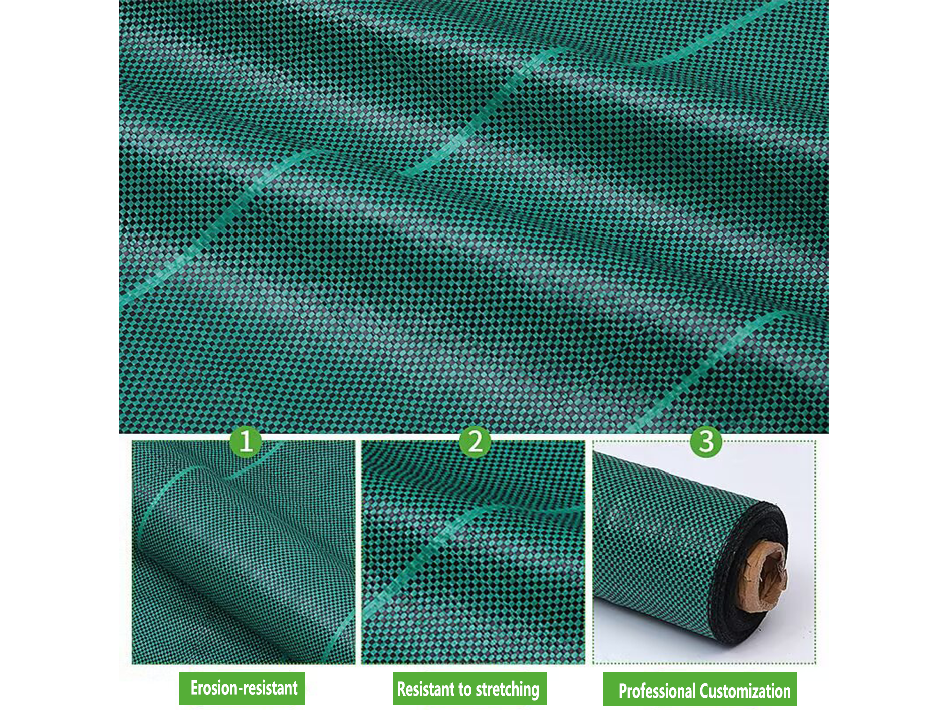 features of commercial ground cover fabric green