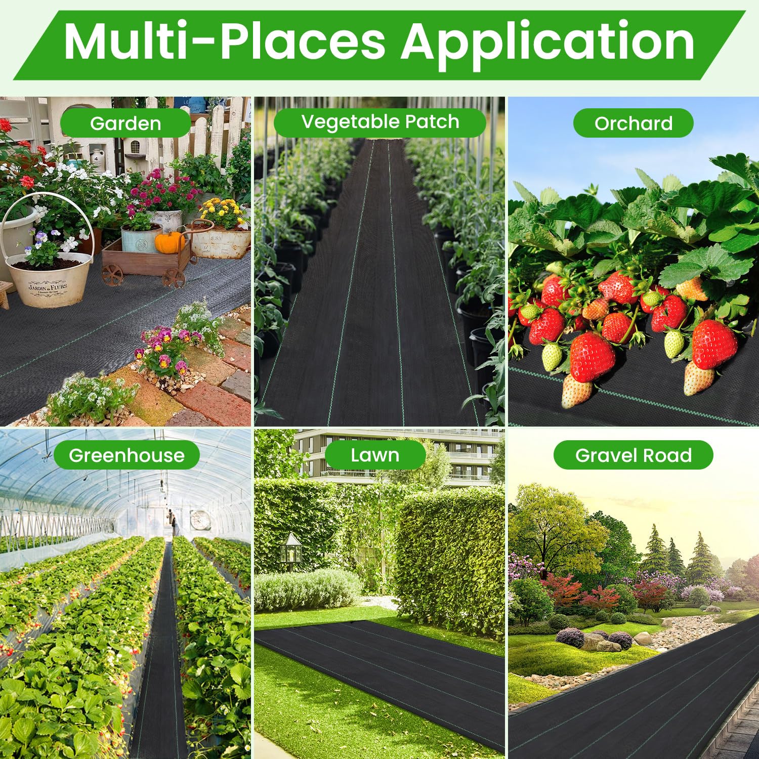 Applications of agricultural weed membrane with planting holes