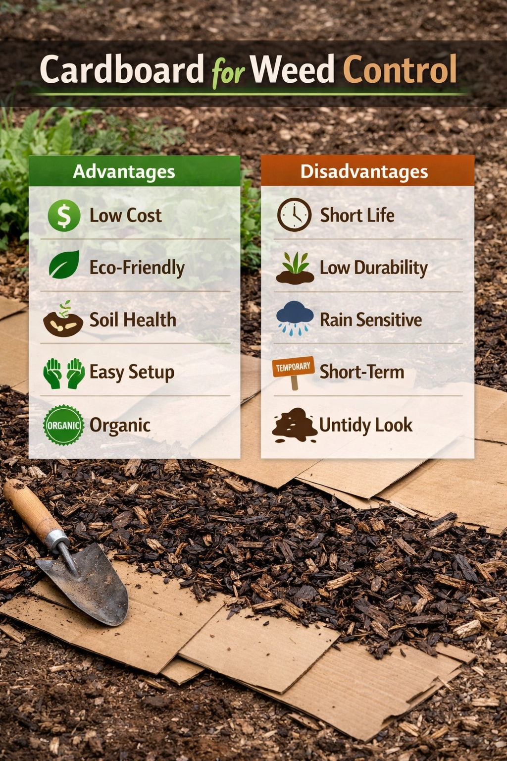 Zalety i wady kartonu w zwalczaniu chwastów