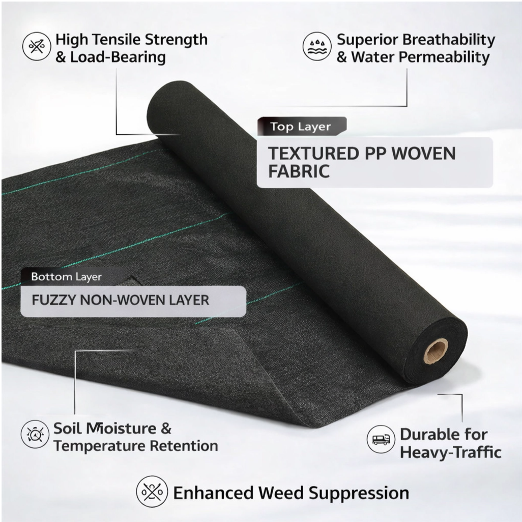 Hauptvorteile – Extra starkes Unkrautvlies (Nadelvlies)