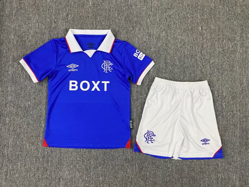 kids Glasgow Rangers home Soccer Jersey 2025-2026 + free socks