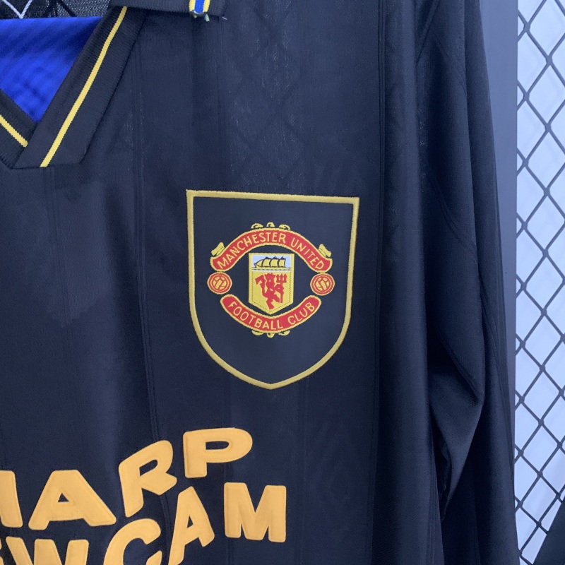1993-1995 away long sleeve Retro Manchester United Soccer Jerseys
