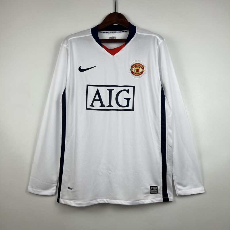 2008-2009 away long sleeve Retro Manchester United Soccer Jerseys